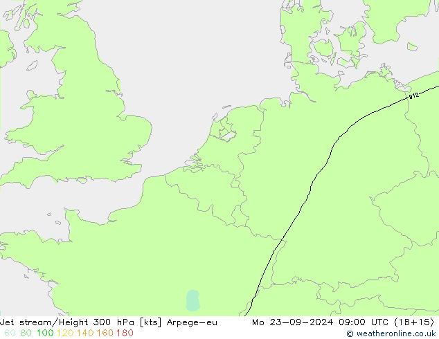 Corriente en chorro Arpege-eu lun 23.09.2024 09 UTC