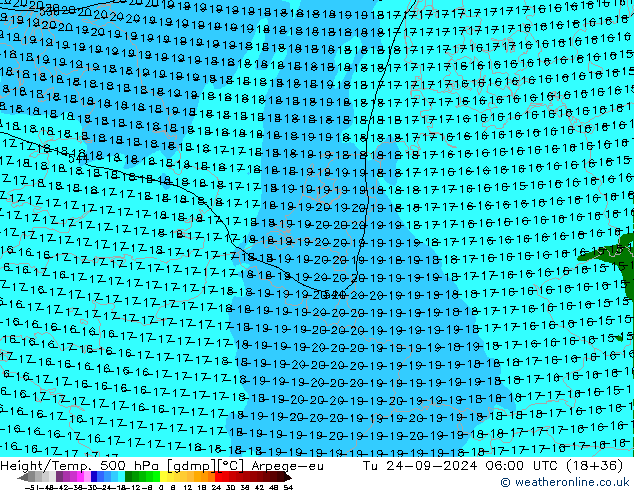 Height/Temp. 500 hPa Arpege-eu Di 24.09.2024 06 UTC