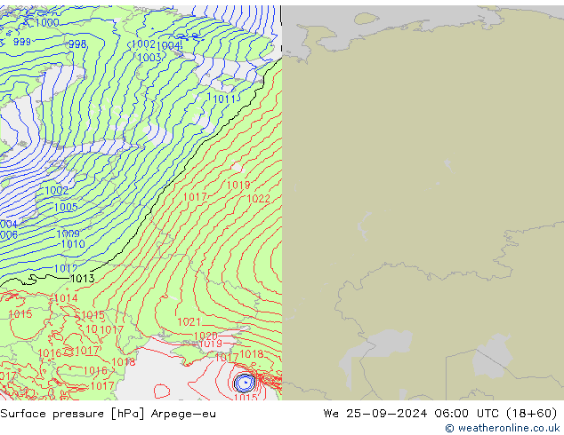 Surface pressure Arpege-eu We 25.09.2024 06 UTC