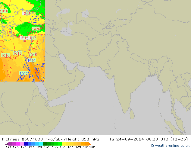 Thck 850-1000 hPa Arpege-eu Tu 24.09.2024 06 UTC