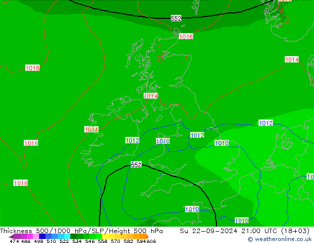 Thck 500-1000гПа Arpege-eu Вс 22.09.2024 21 UTC