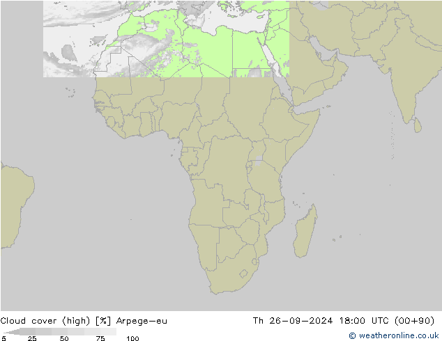 Nuages (élevé) Arpege-eu jeu 26.09.2024 18 UTC