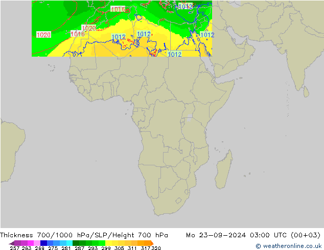 Dikte700-1000 hPa Arpege-eu ma 23.09.2024 03 UTC