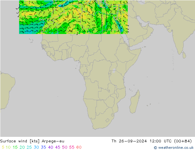 Rüzgar 10 m Arpege-eu Per 26.09.2024 12 UTC