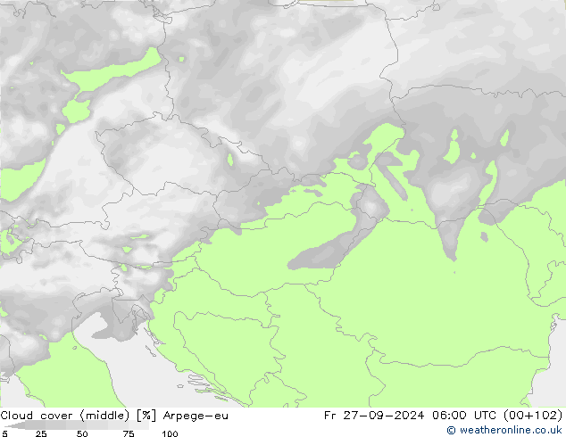 Nubi medie Arpege-eu ven 27.09.2024 06 UTC