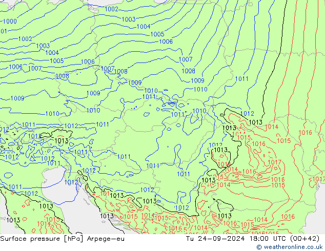 Yer basıncı Arpege-eu Sa 24.09.2024 18 UTC