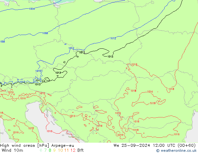 Izotacha Arpege-eu śro. 25.09.2024 12 UTC