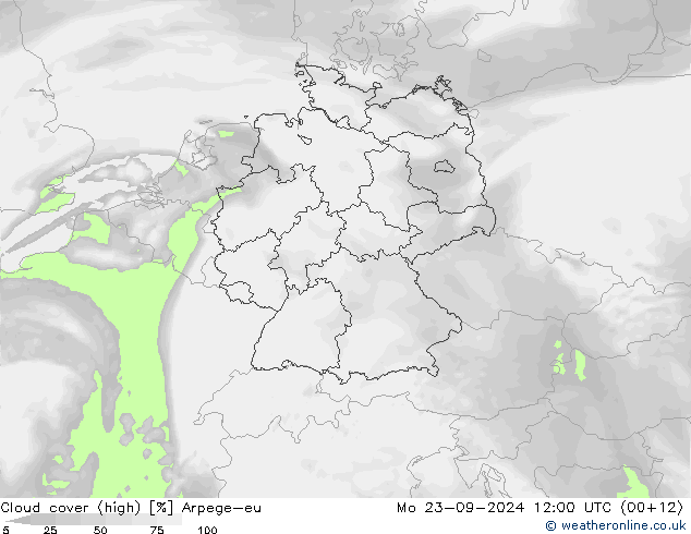 Wolken (hohe) Arpege-eu Mo 23.09.2024 12 UTC