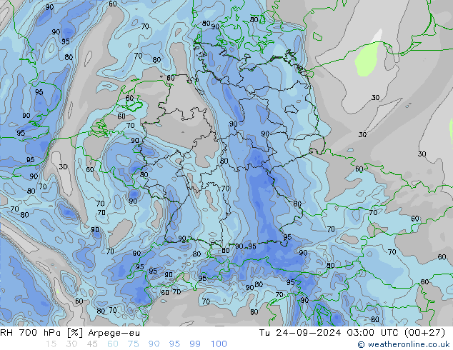 RV 700 hPa Arpege-eu di 24.09.2024 03 UTC