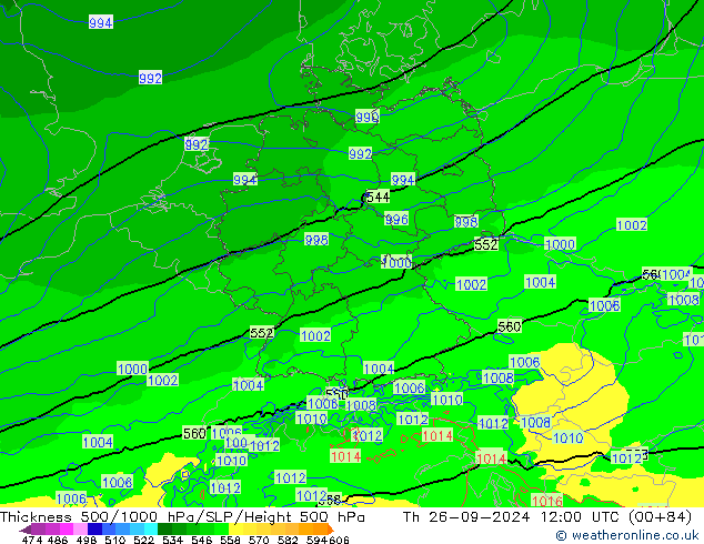 Thck 500-1000hPa Arpege-eu jeu 26.09.2024 12 UTC