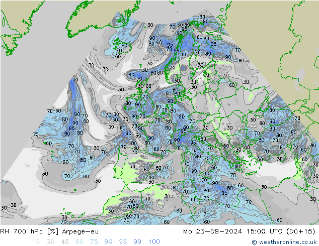 RV 700 hPa Arpege-eu ma 23.09.2024 15 UTC