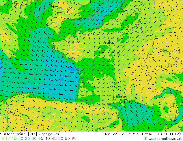 Bodenwind Arpege-eu Mo 23.09.2024 12 UTC