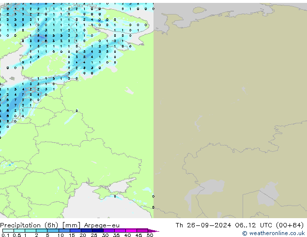 opad (6h) Arpege-eu czw. 26.09.2024 12 UTC