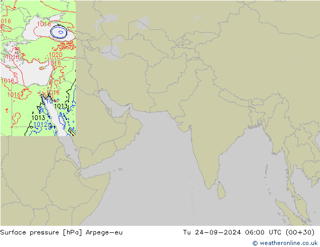 приземное давление Arpege-eu вт 24.09.2024 06 UTC