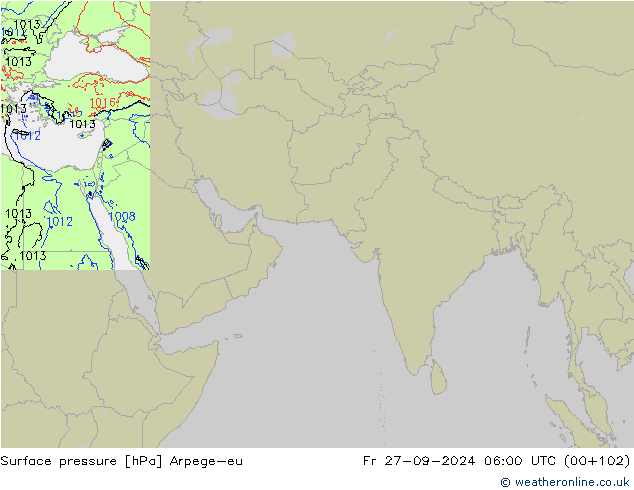 Surface pressure Arpege-eu Fr 27.09.2024 06 UTC