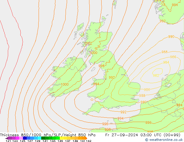 Thck 850-1000 hPa Arpege-eu Fr 27.09.2024 03 UTC