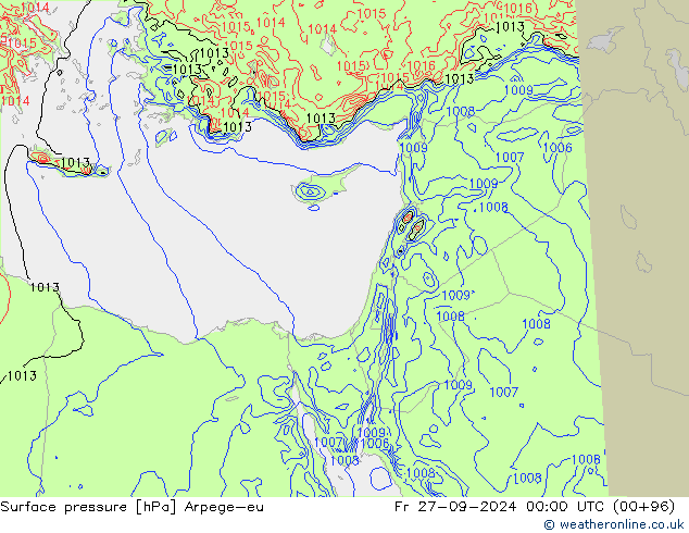 Surface pressure Arpege-eu Fr 27.09.2024 00 UTC