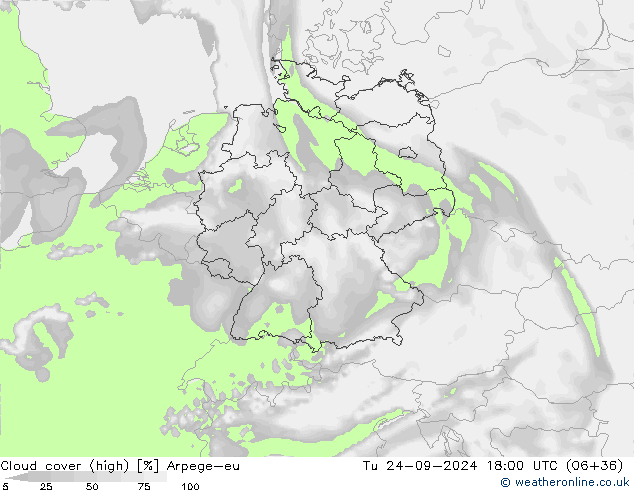 Wolken (hohe) Arpege-eu Di 24.09.2024 18 UTC