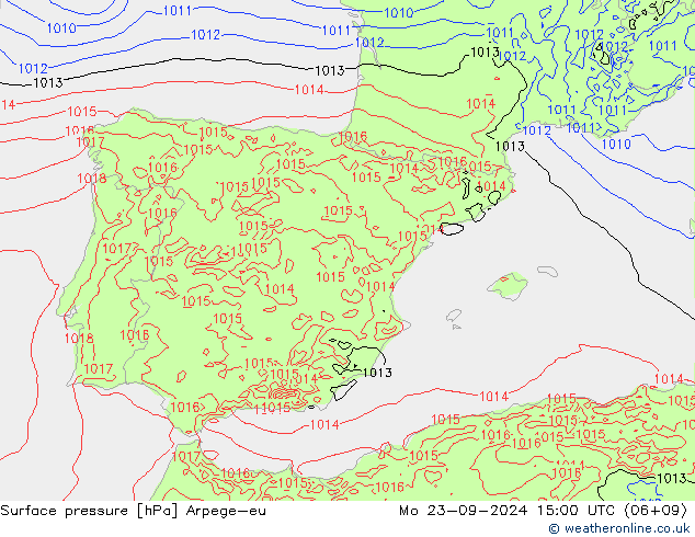 ciśnienie Arpege-eu pon. 23.09.2024 15 UTC