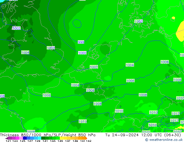 Thck 850-1000 hPa Arpege-eu Ter 24.09.2024 12 UTC