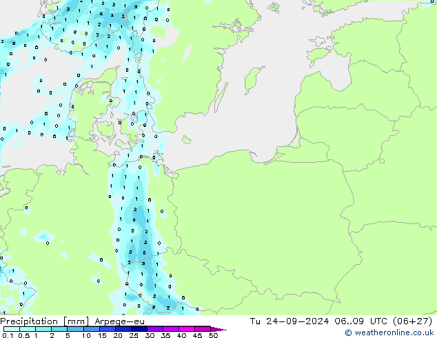 Yağış Arpege-eu Sa 24.09.2024 09 UTC