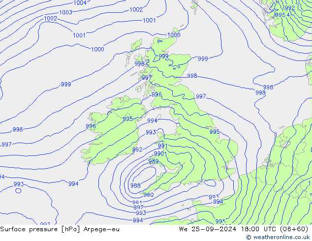 pression de l'air Arpege-eu mer 25.09.2024 18 UTC