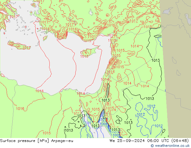 Luchtdruk (Grond) Arpege-eu wo 25.09.2024 06 UTC