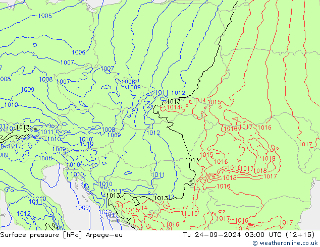 Luchtdruk (Grond) Arpege-eu di 24.09.2024 03 UTC