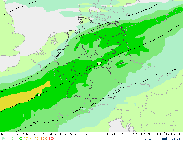 Corriente en chorro Arpege-eu jue 26.09.2024 18 UTC