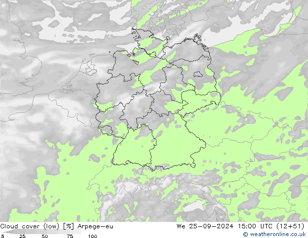 облака (низкий) Arpege-eu ср 25.09.2024 15 UTC