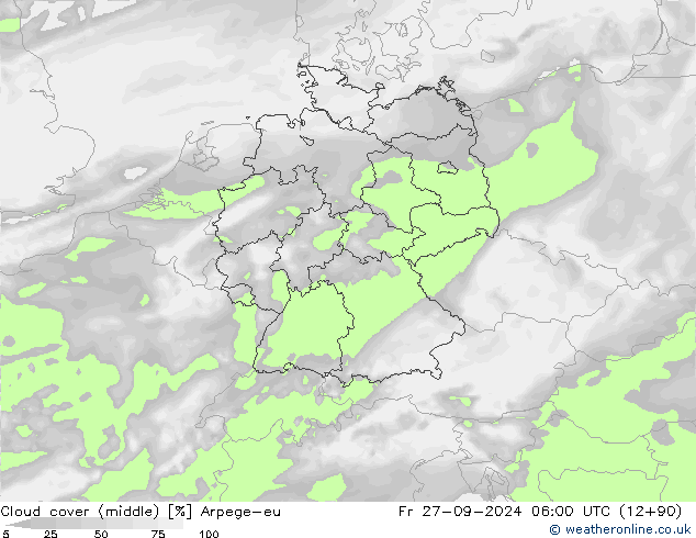 Bewolking (Middelb.) Arpege-eu vr 27.09.2024 06 UTC