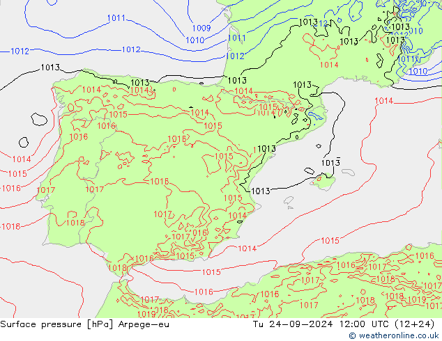 Luchtdruk (Grond) Arpege-eu di 24.09.2024 12 UTC