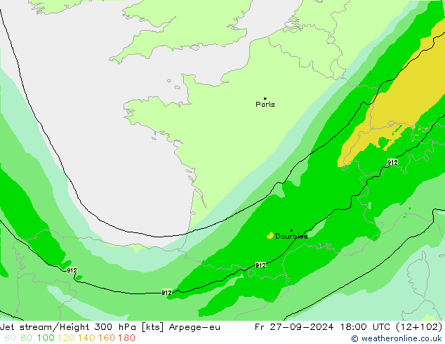 Jet Akımları Arpege-eu Cu 27.09.2024 18 UTC