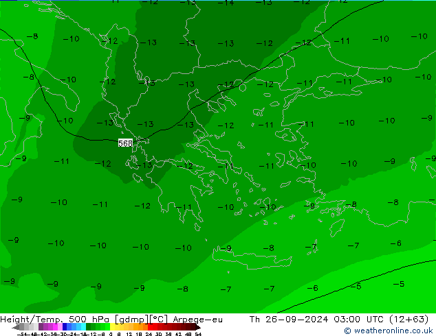 Height/Temp. 500 hPa Arpege-eu Th 26.09.2024 03 UTC