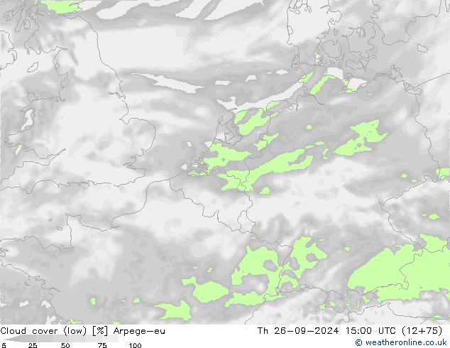 Nubes bajas Arpege-eu jue 26.09.2024 15 UTC