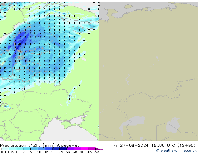 opad (12h) Arpege-eu pt. 27.09.2024 06 UTC