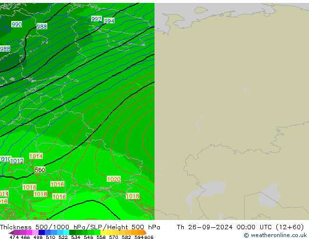 Thck 500-1000hPa Arpege-eu Čt 26.09.2024 00 UTC