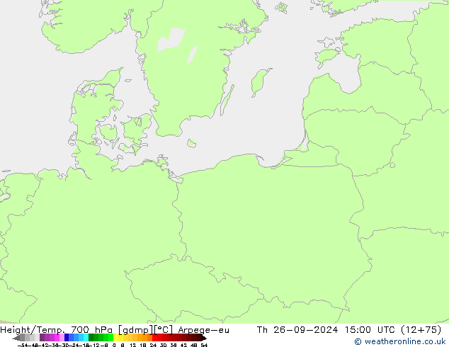 Height/Temp. 700 hPa Arpege-eu gio 26.09.2024 15 UTC