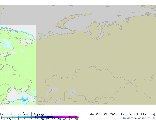 Precipitation Arpege-eu Mo 23.09.2024 15 UTC