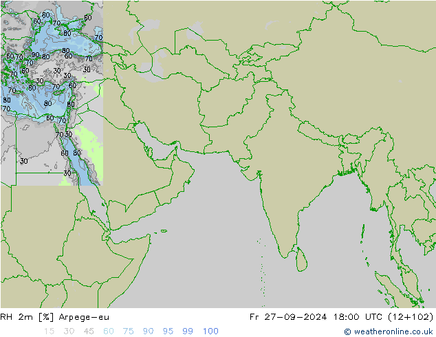 RH 2m Arpege-eu  27.09.2024 18 UTC