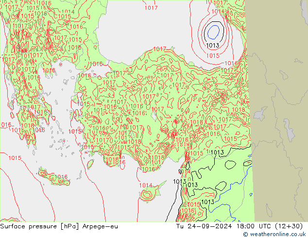 Bodendruck Arpege-eu Di 24.09.2024 18 UTC