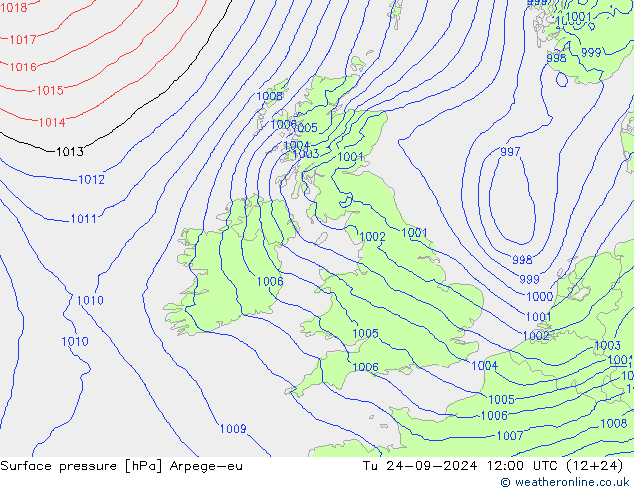 pression de l'air Arpege-eu mar 24.09.2024 12 UTC