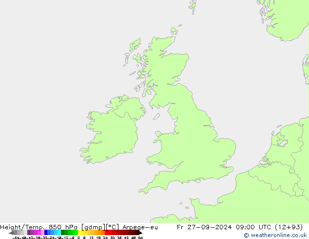 Height/Temp. 850 hPa Arpege-eu Fr 27.09.2024 09 UTC