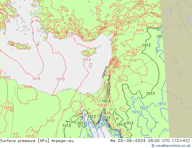 Surface pressure Arpege-eu We 25.09.2024 06 UTC