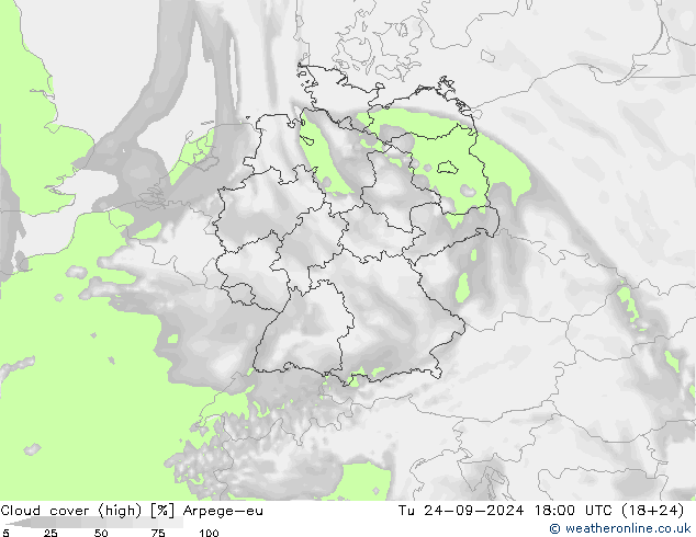 Wolken (hohe) Arpege-eu Di 24.09.2024 18 UTC