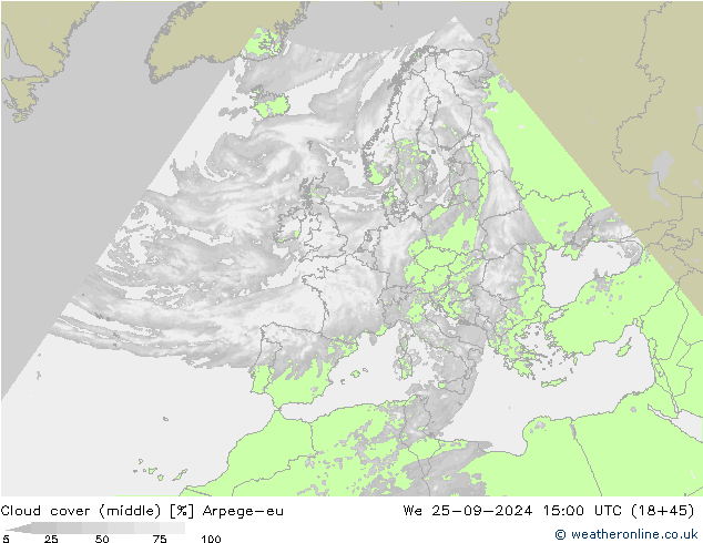 Bewolking (Middelb.) Arpege-eu wo 25.09.2024 15 UTC