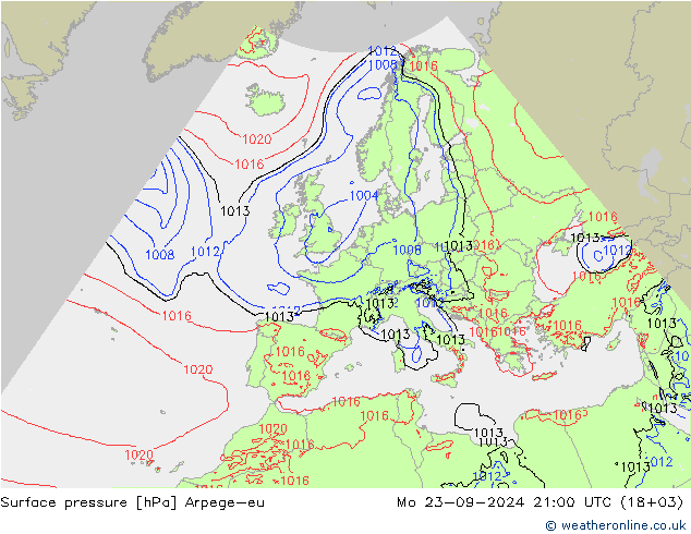 Bodendruck Arpege-eu Mo 23.09.2024 21 UTC