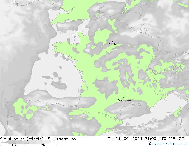 Bulutlar (orta) Arpege-eu Sa 24.09.2024 21 UTC