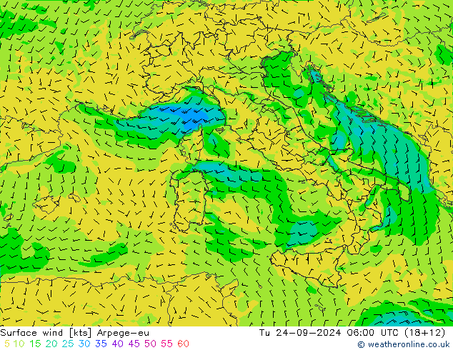  10 m Arpege-eu  24.09.2024 06 UTC