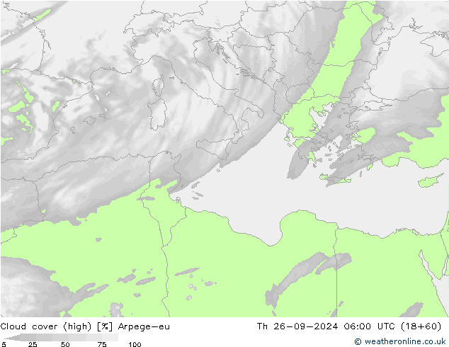 Nuages (élevé) Arpege-eu jeu 26.09.2024 06 UTC